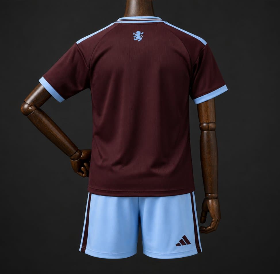 Aston Villa Home Kids Kit 26/27 back view