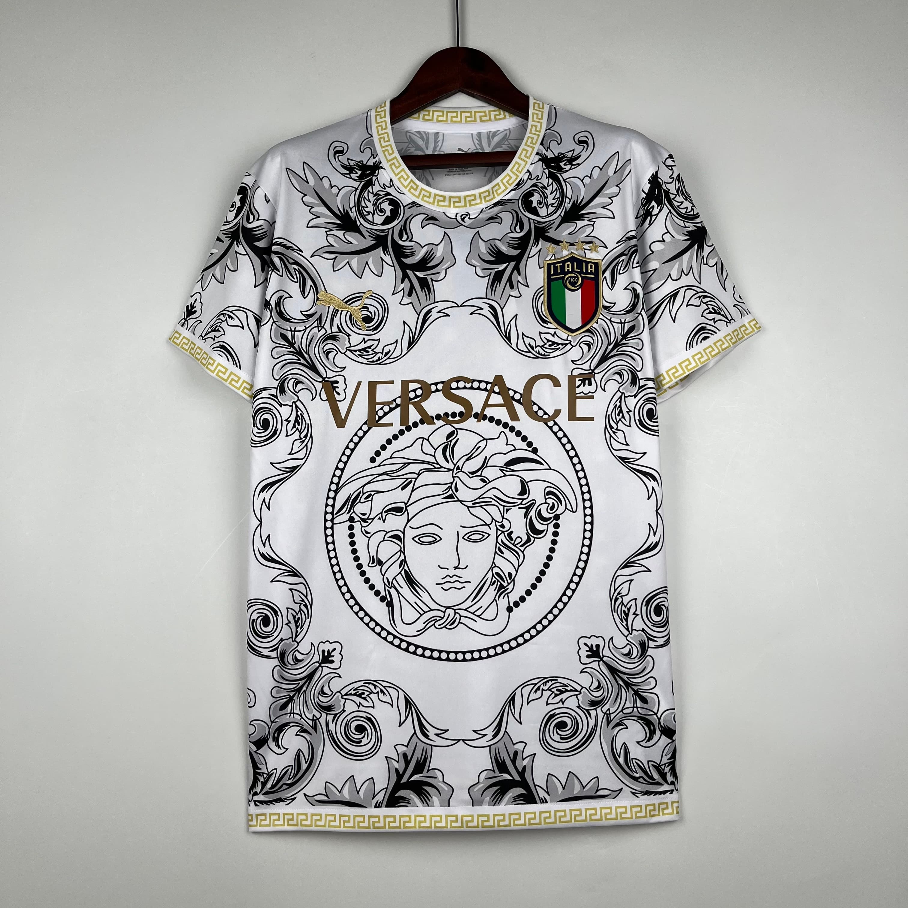 Italy x Versace Special Edition Jersey — White Ivory front view