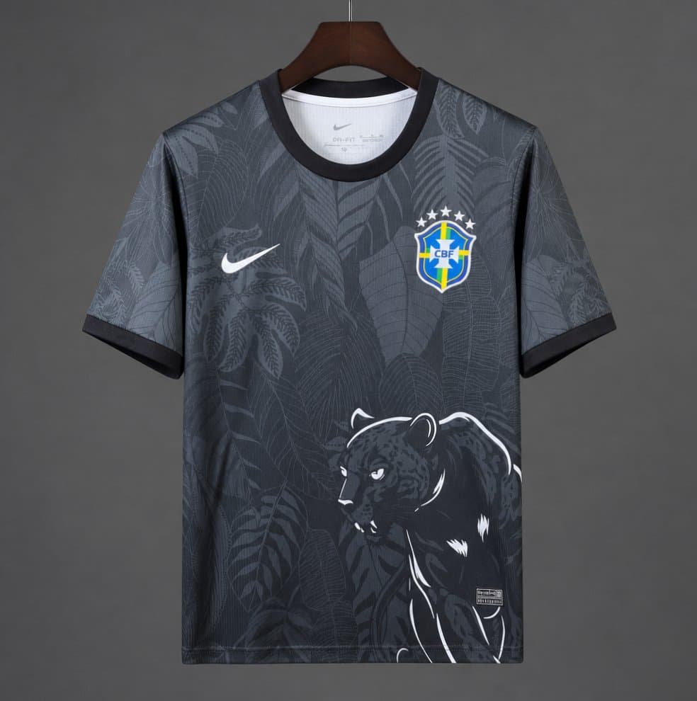 Brazil "Black Jaguar" Special Edition Jersey front view