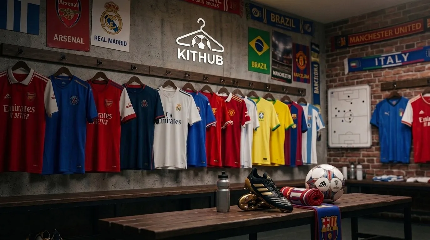 Wall of KitHub club and national team kits