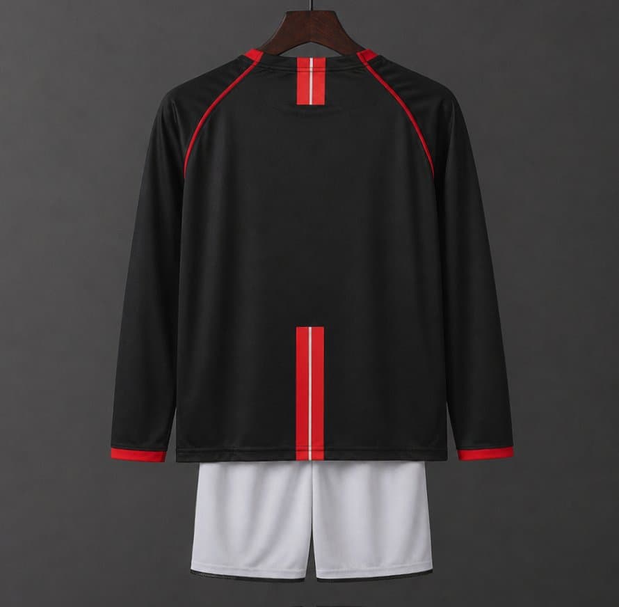 Manchester United 07/08 Retro Away Long Sleeve Kids Kit back view
