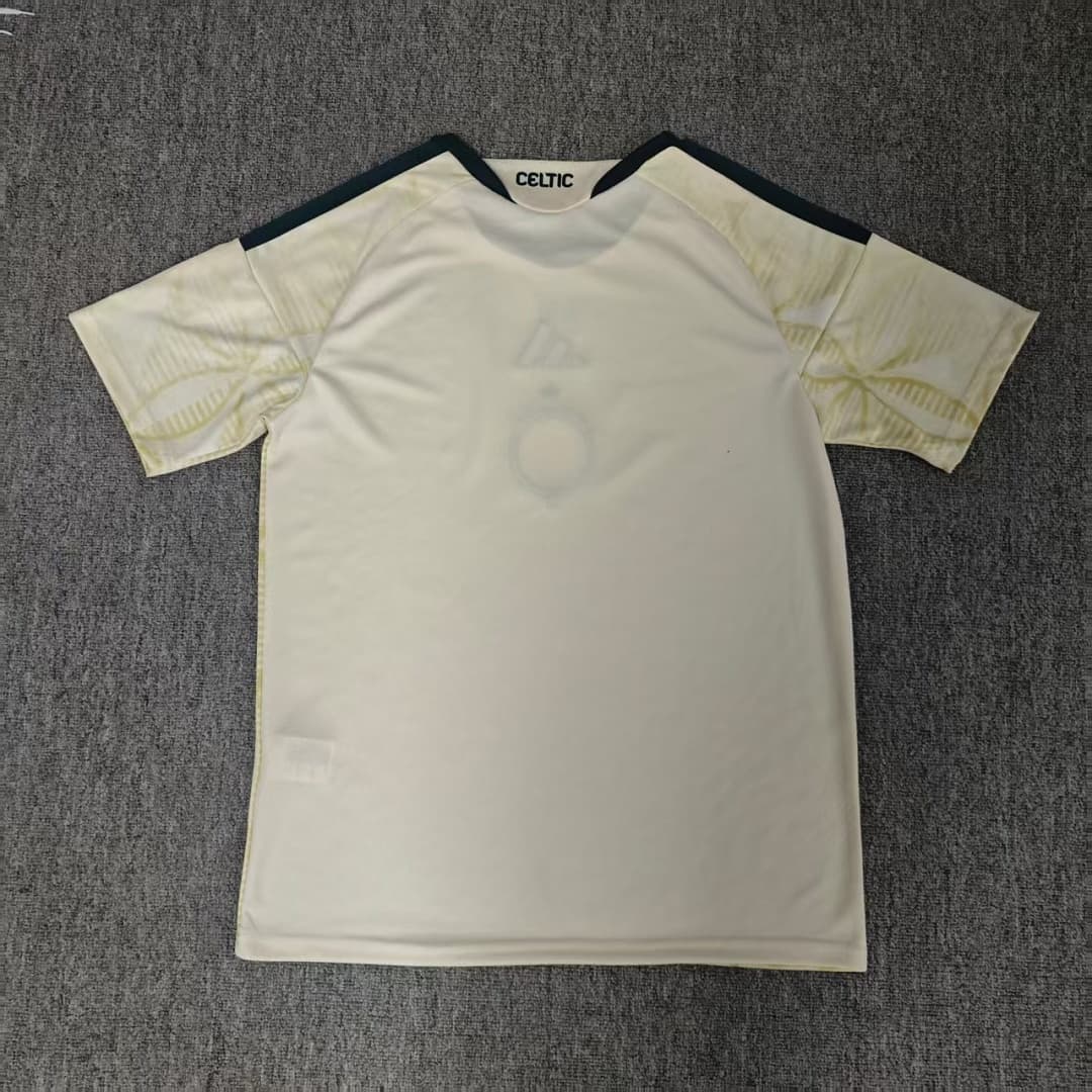 Celtic Away Retro Jersey — Cream & Gold back view