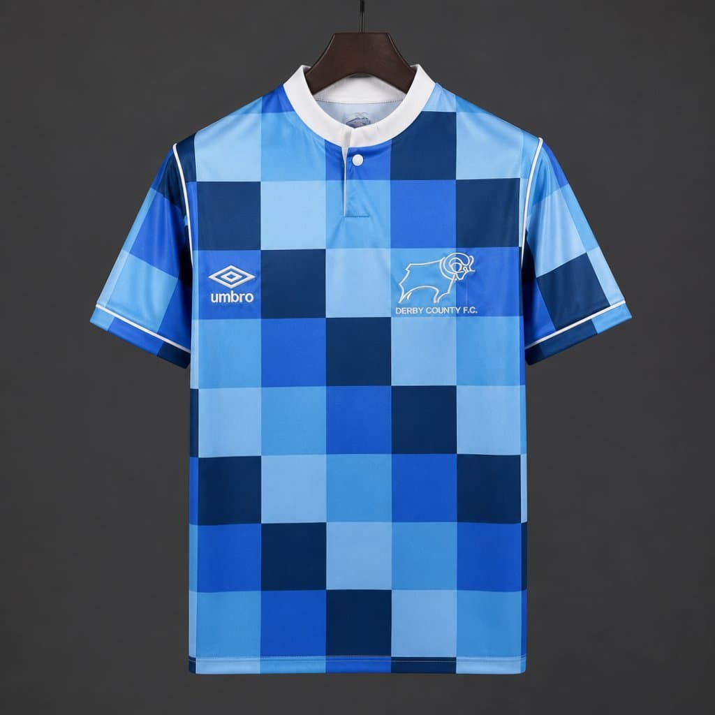 Derby County 1988/89 Away Retro Jersey front view