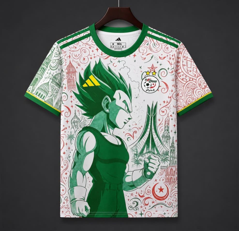 Algeria x Dragon Ball "Vegeta" Special Edition Jersey front view
