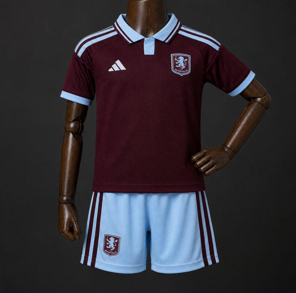 Aston Villa Home Kids Kit 26/27 front view