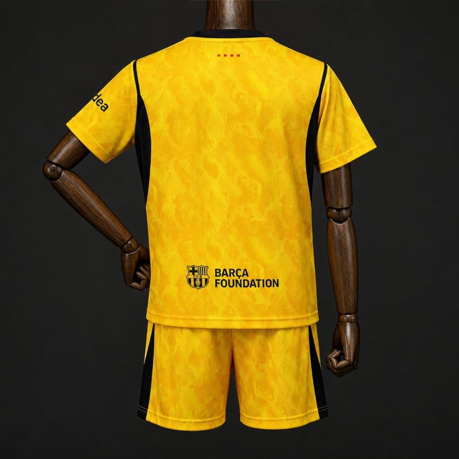 Barcelona Away Goalkeeper Kids Kit 26/27 back view