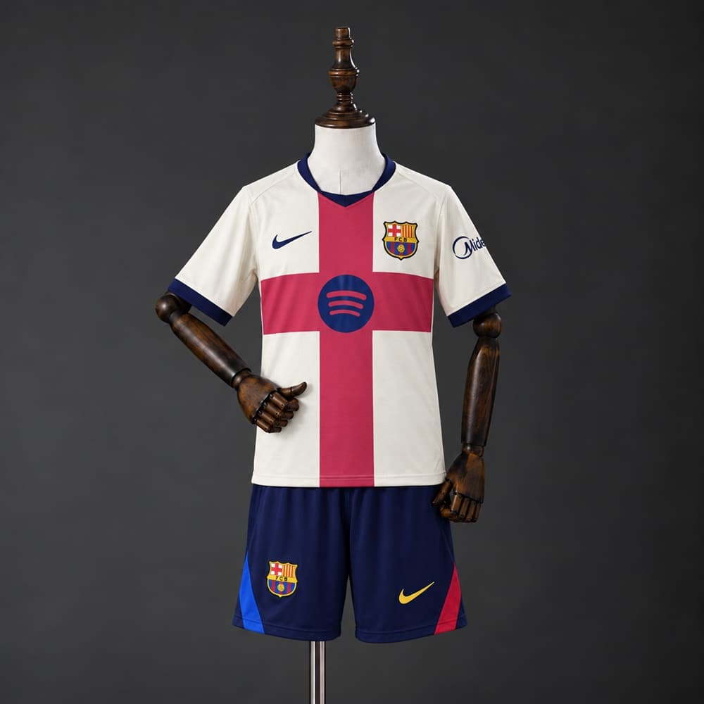 Barcelona Away Kids Kit 26/27 front view