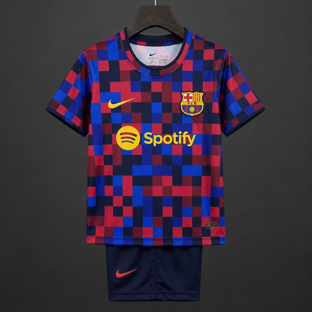 Barcelona Pre-Match Kids Kit 26/27 front view