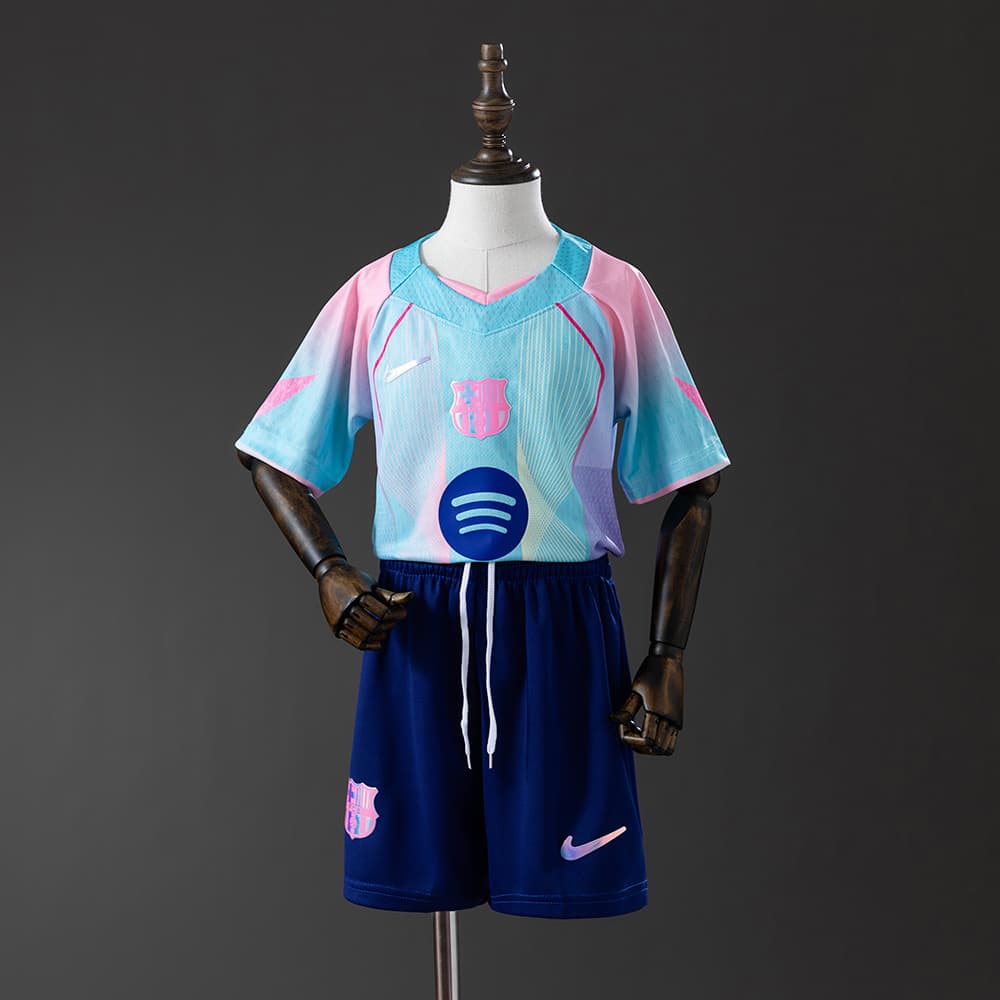 Barcelona Third Kids Kit 25/26 front view