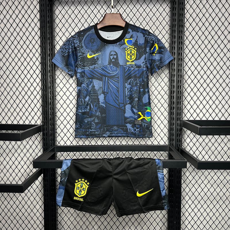Brazil "Christ the Redeemer" Kids Kit β Navy front view