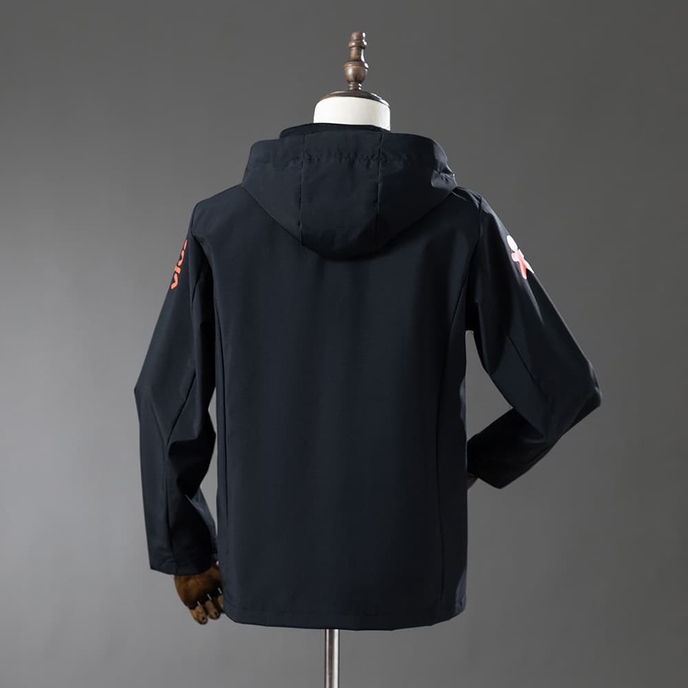 Brazil windbreaker in midnight black, back view