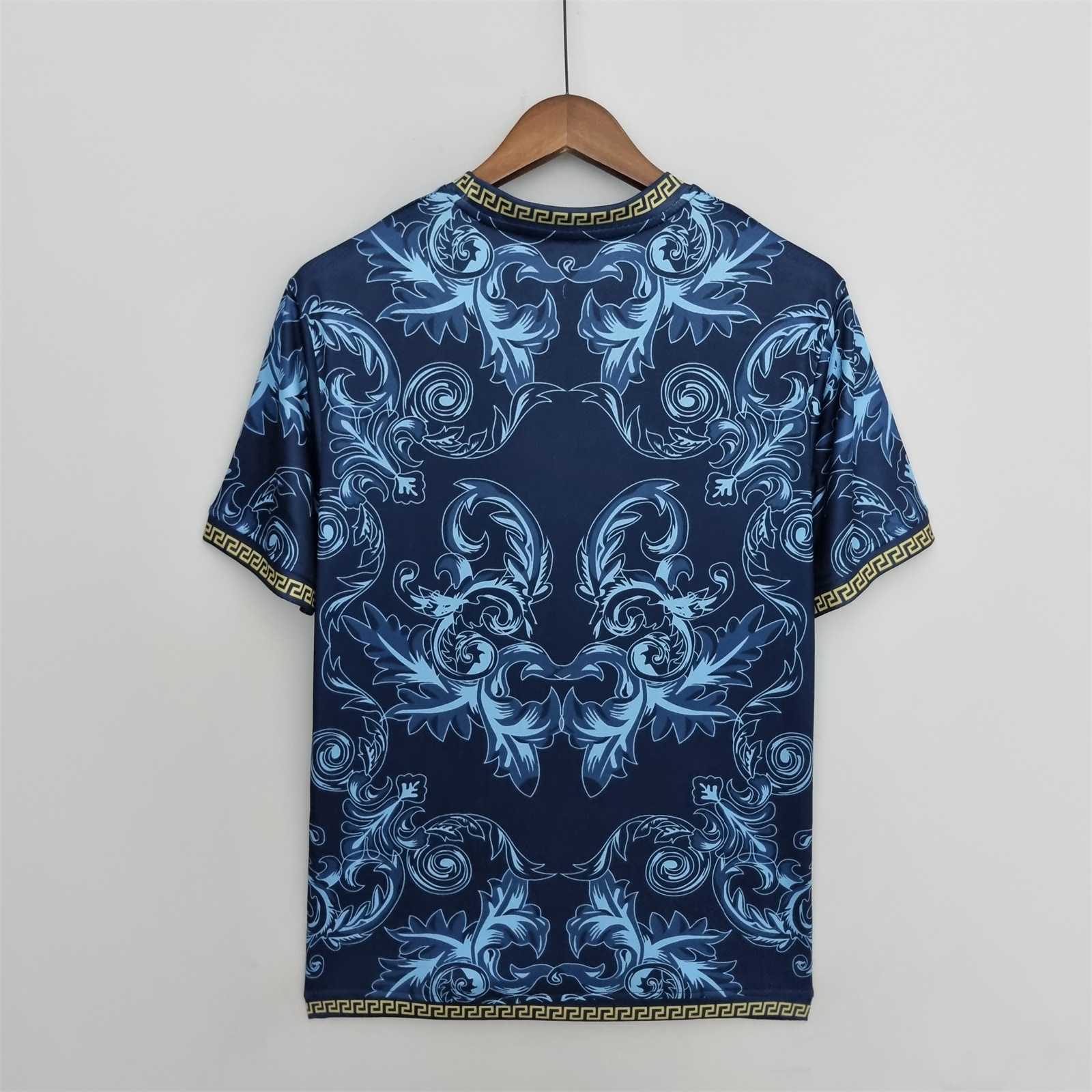 Italy x Versace Special Edition Jersey — Navy Blue back view