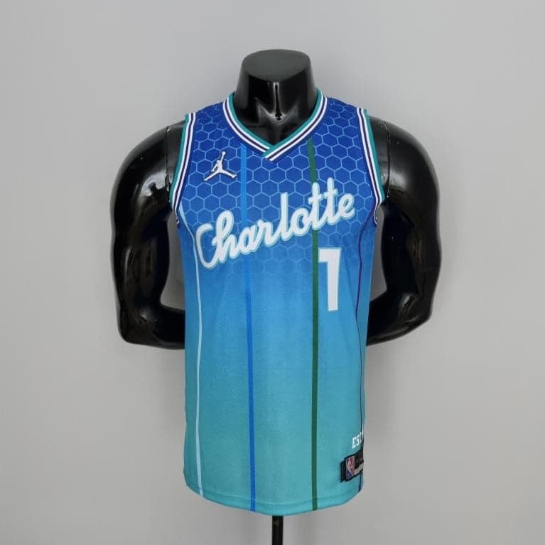 LaMelo Ball #1 Charlotte Hornets 2022 City Edition Jersey â Light Blue front view