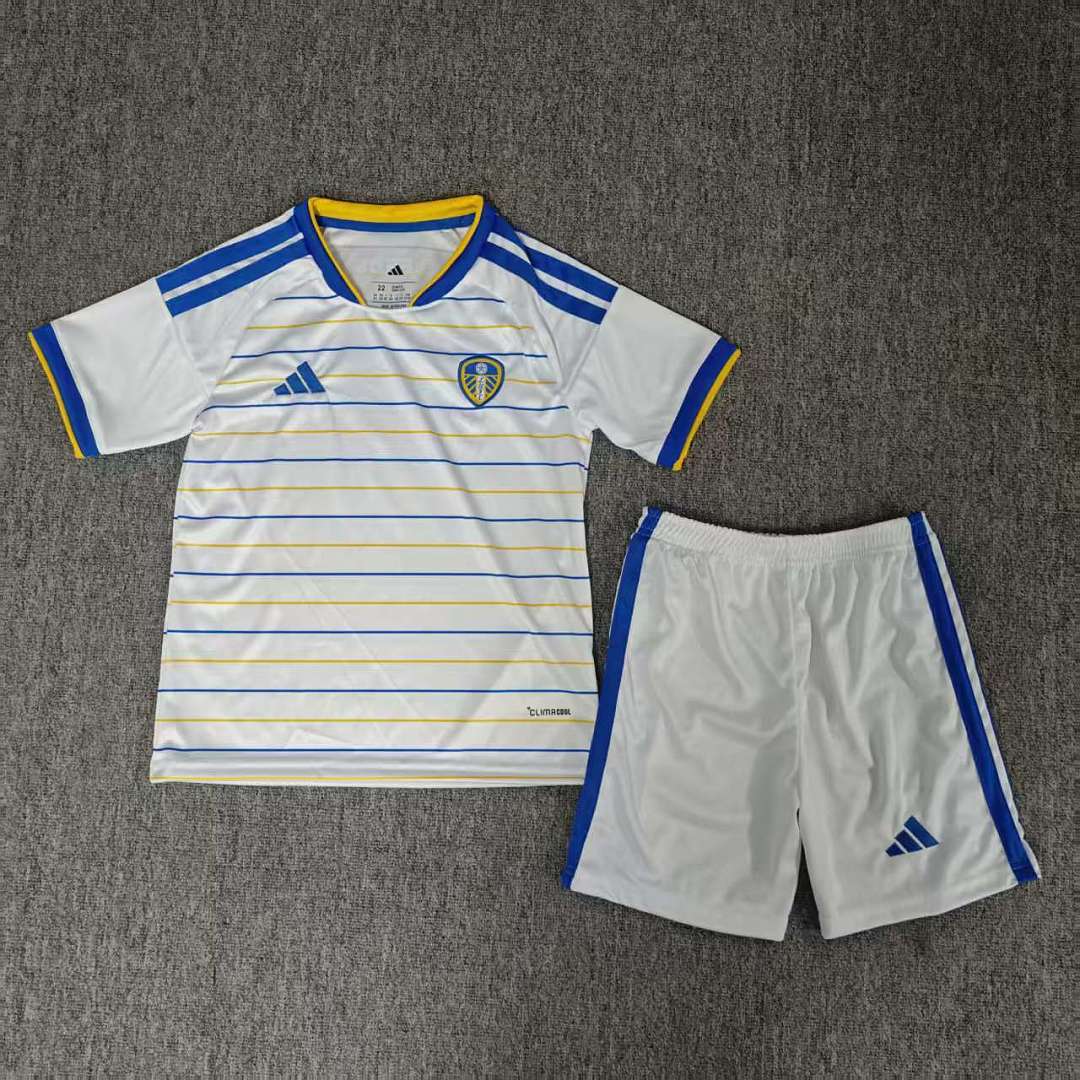 Leeds United Home Kids Kit 26/27 front view
