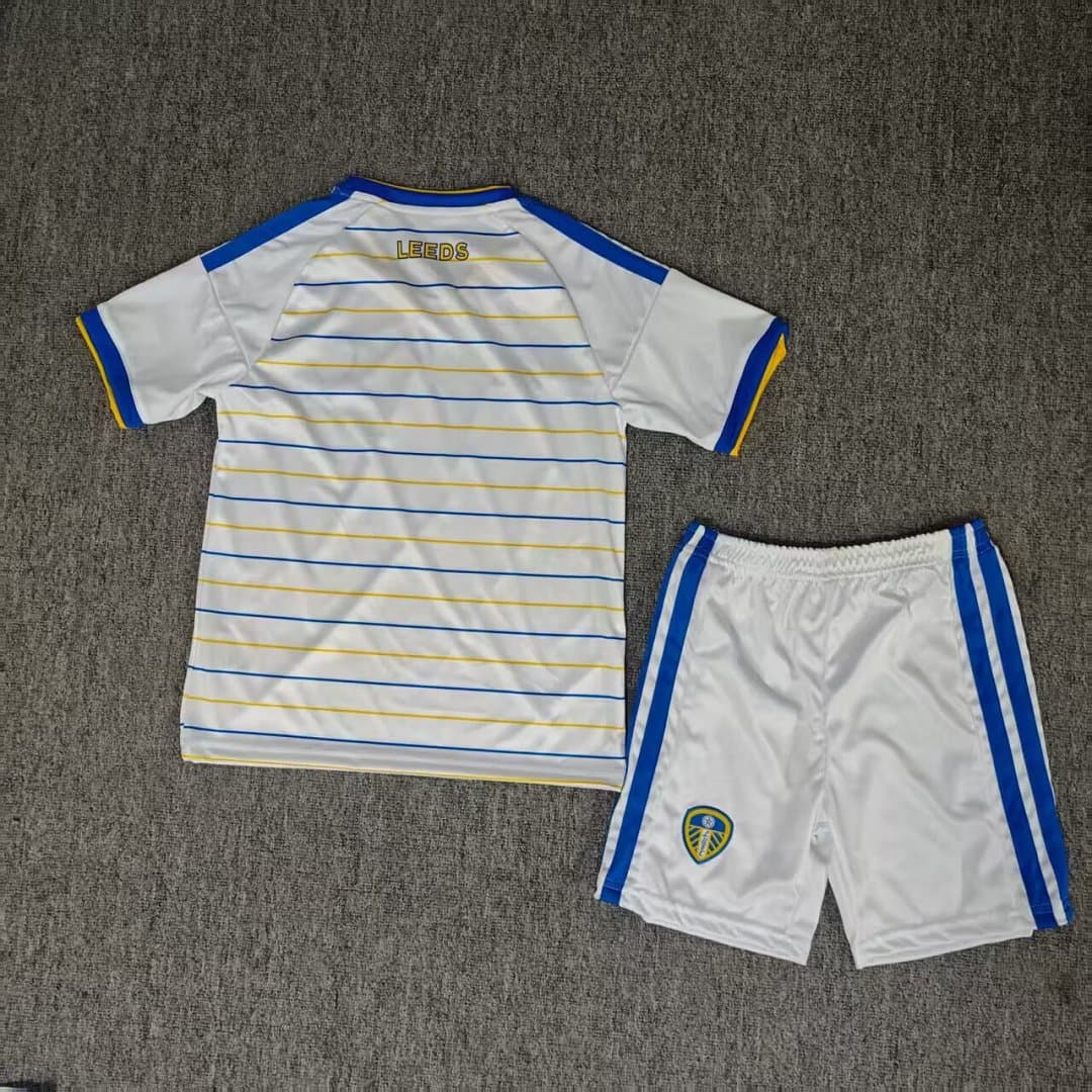 Leeds United Home Kids Kit 26/27 back view