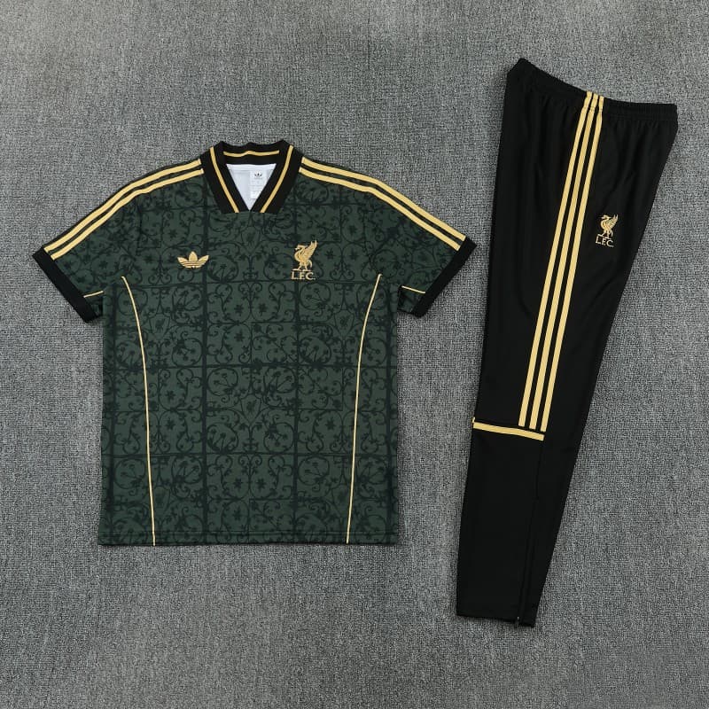 Liverpool Training Tracksuit â Green Ornate 26/27 front view