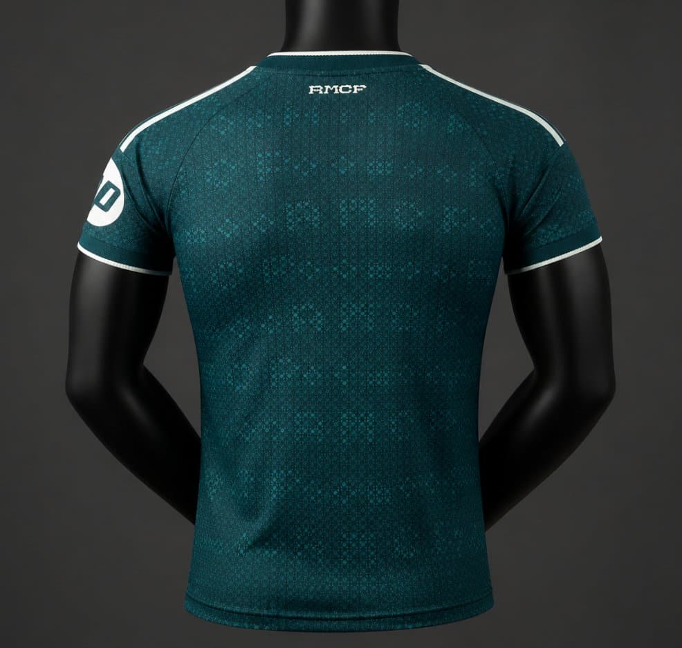 Real Madrid Away Embroidered Jersey — Player back view