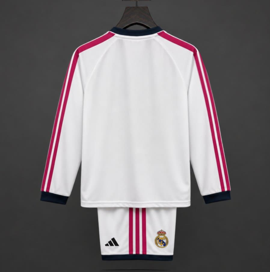 Real Madrid Home Long Sleeve Kids Kit 26/27 back view