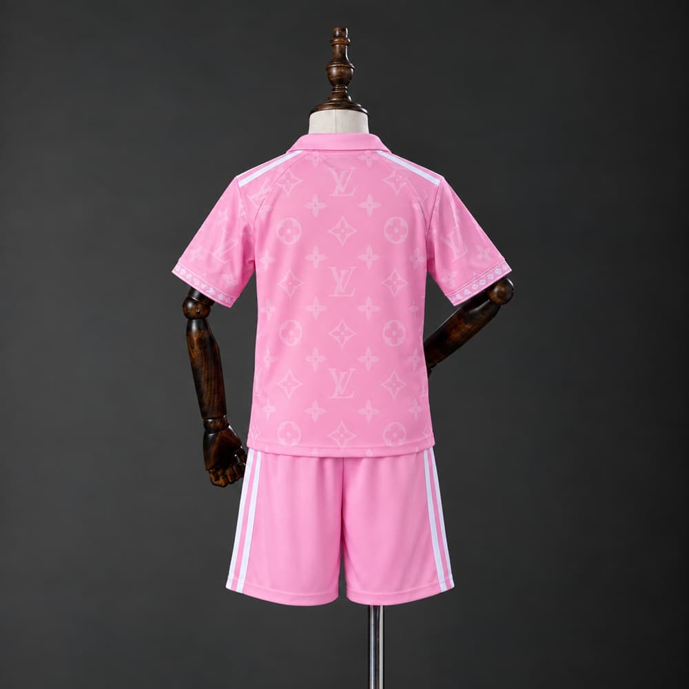 Real Madrid Pink Monogram Kids Kit back view