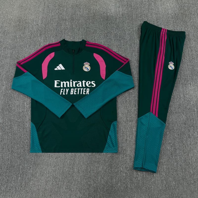 Real Madrid Training Tracksuit â Green/Teal 26/27 front view